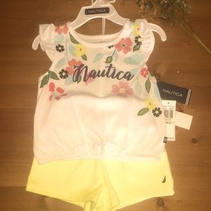 Nautical Girls Matching Short Set